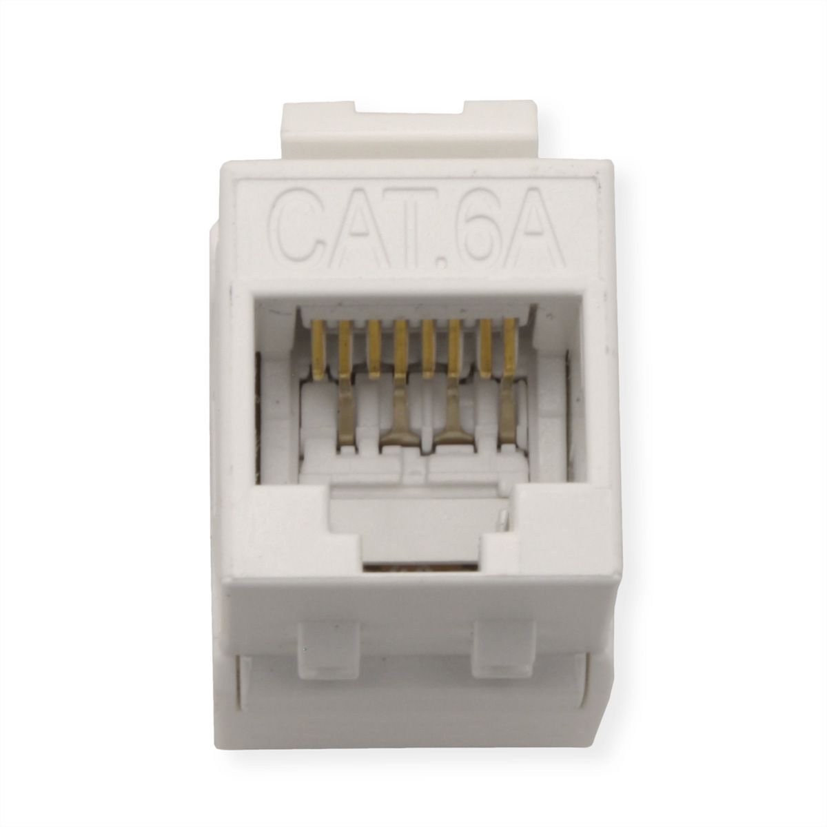 ROLINE Cat.6A (Class EA) Keystone, ungeschirmt, werkzeuglos, SLIM, extra kurz, weiß