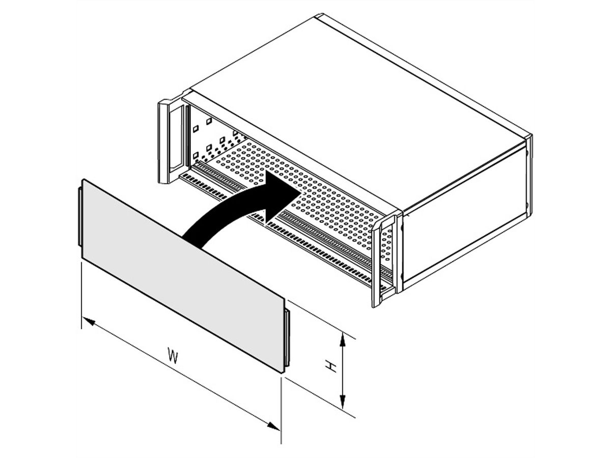 SCHROFF Gesamtfrontplatte, gesteckt, ungeschirmt - FRONTPLATTE 3HE 63TE EL/CHR