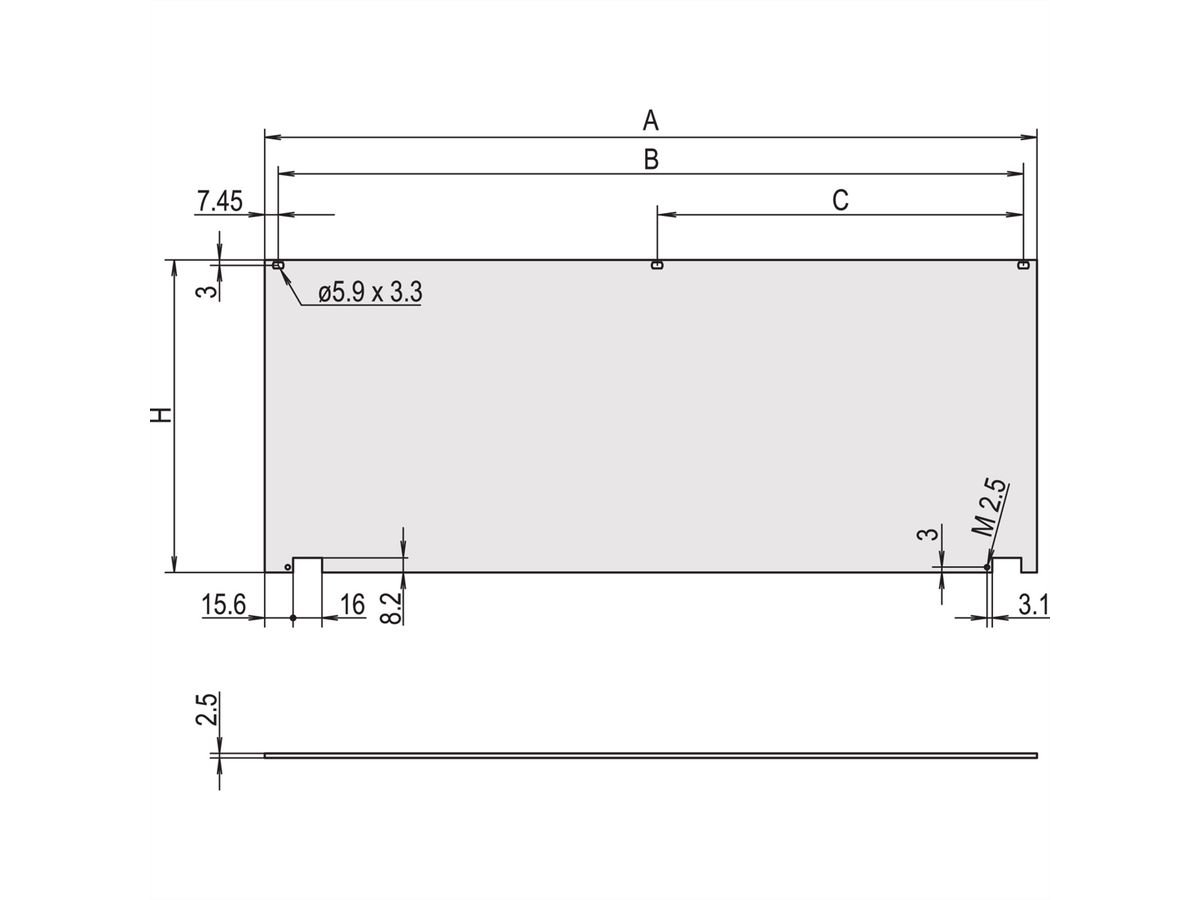 SCHROFF Frontplatte, klappbar - FRONTPLATTE KLAPPB.3HE 63TE