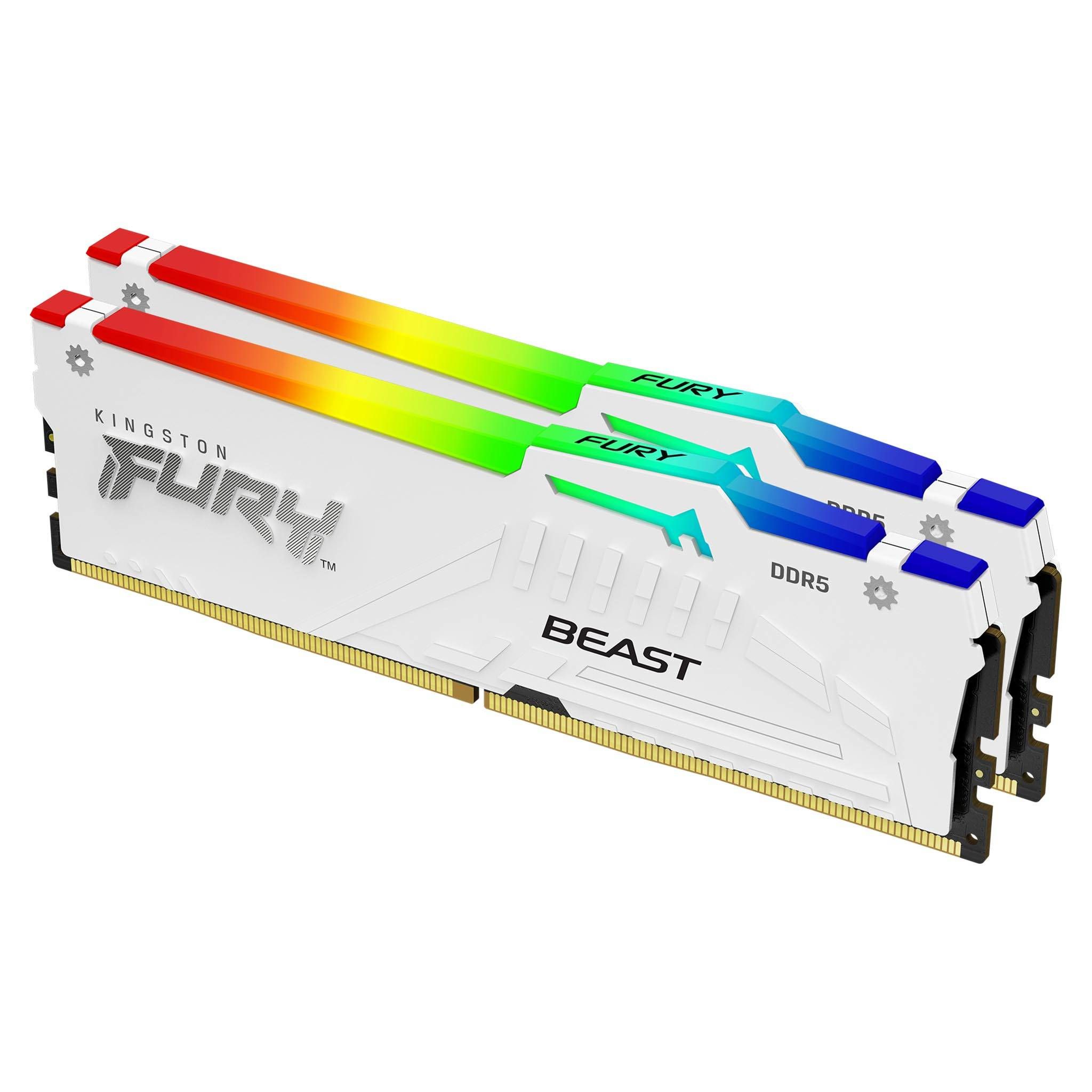 Kingston Technology FURY Beast 32GB 6400MT/s DDR5 CL32 DIMM (2er-Kit) White RGB EXPO