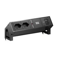 BACHMANN DESK2 2xCH 90° 1xUSB C/C 65W, L=0,2m RAL9005