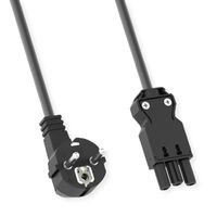 BACHMANN Gerätezuleitung Schutzkontakt/Gerätekupplung GST18-3, halogenfrei, schwarz, 3 m