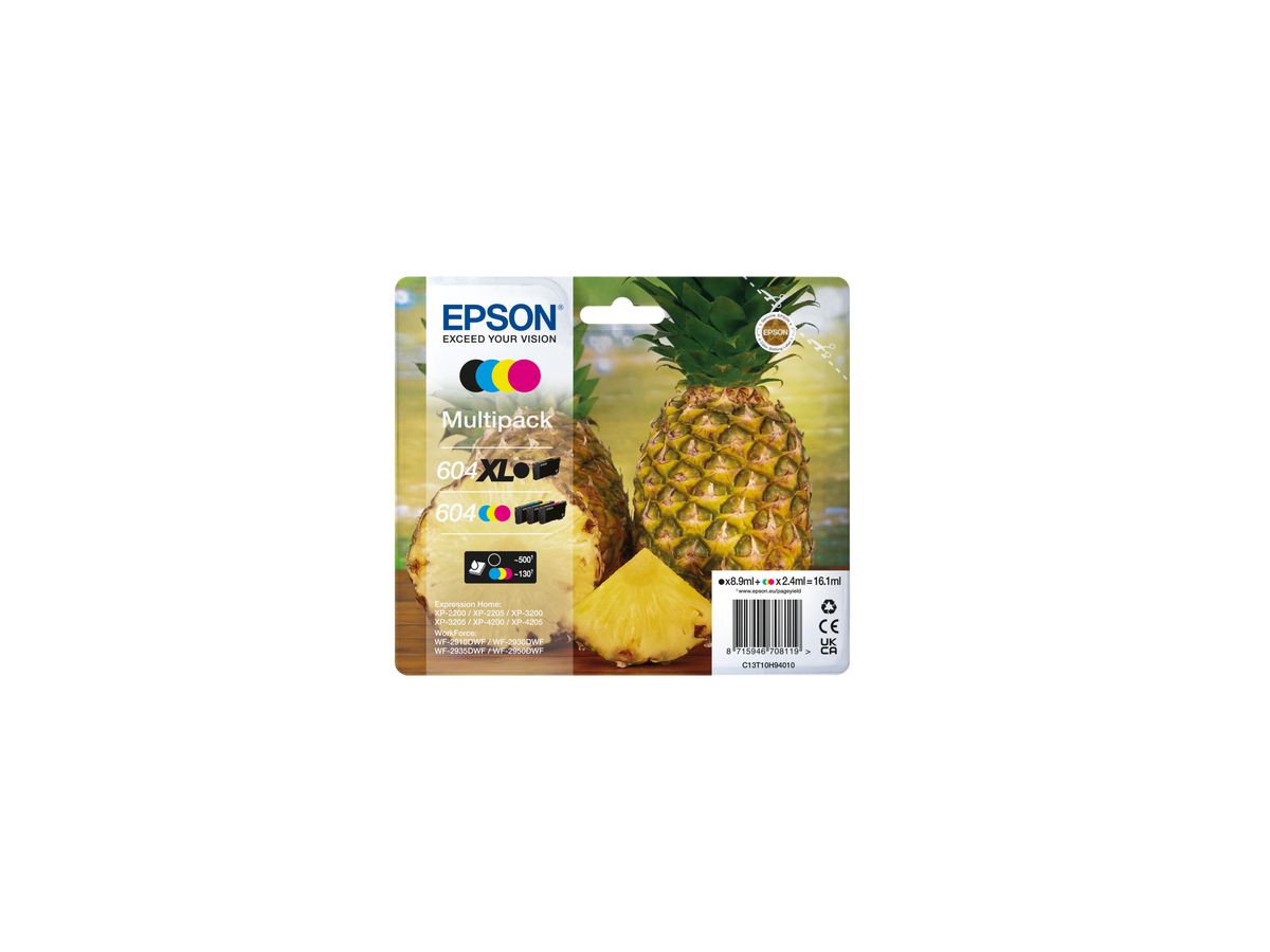 Epson 604XL Druckerpatrone 4 Stück(e) Original Hohe (XL-) Ausbeute Schwarz, Cyan, Magenta, Gelb