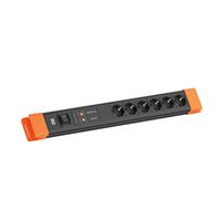 BACHMANN CONNECTUS 6xCEE7/3, 1xGVS 1xSchalter 2,0m CEE7/7 Sw/Or
