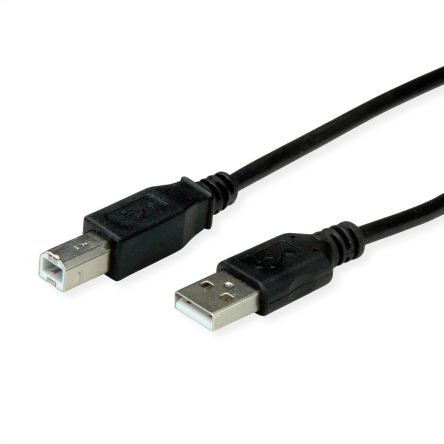 ROLINE RM USB 2.0 Kabel, Typ A-B, schwarz, 1,8 m