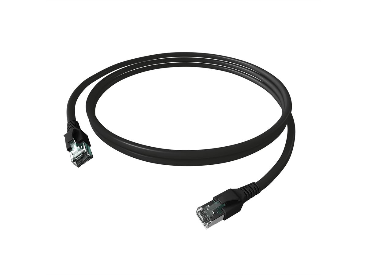 EasyLan FlexBoot Patchkabel Kat.6A, S/FTP, schwarz, 1 m