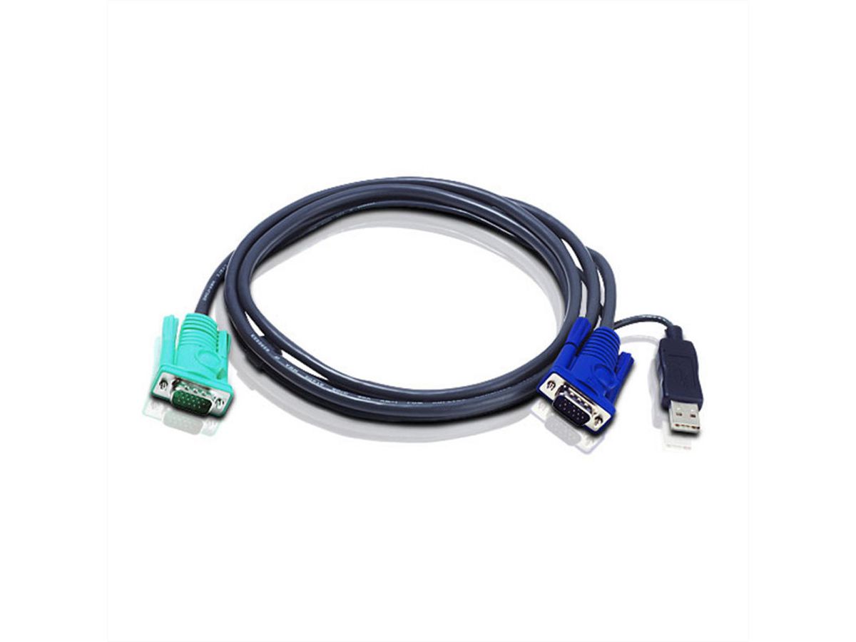 ATEN 2L-5205U KVM-Kabel VGA USB, schwarz, 5 m