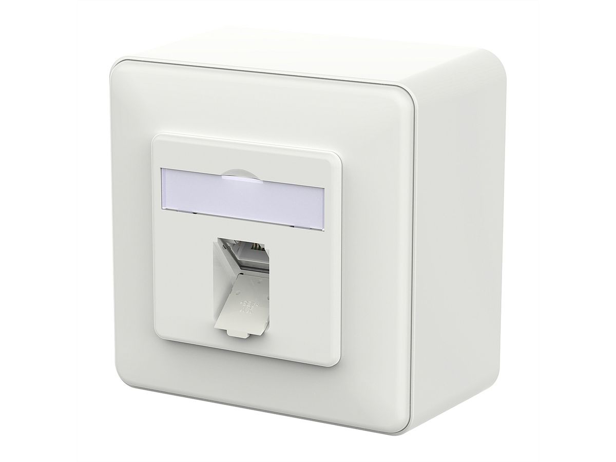 METZ CONNECT E-DAT C6A LSA++ Dose, 1 Port, AP, verkehrsweiß
