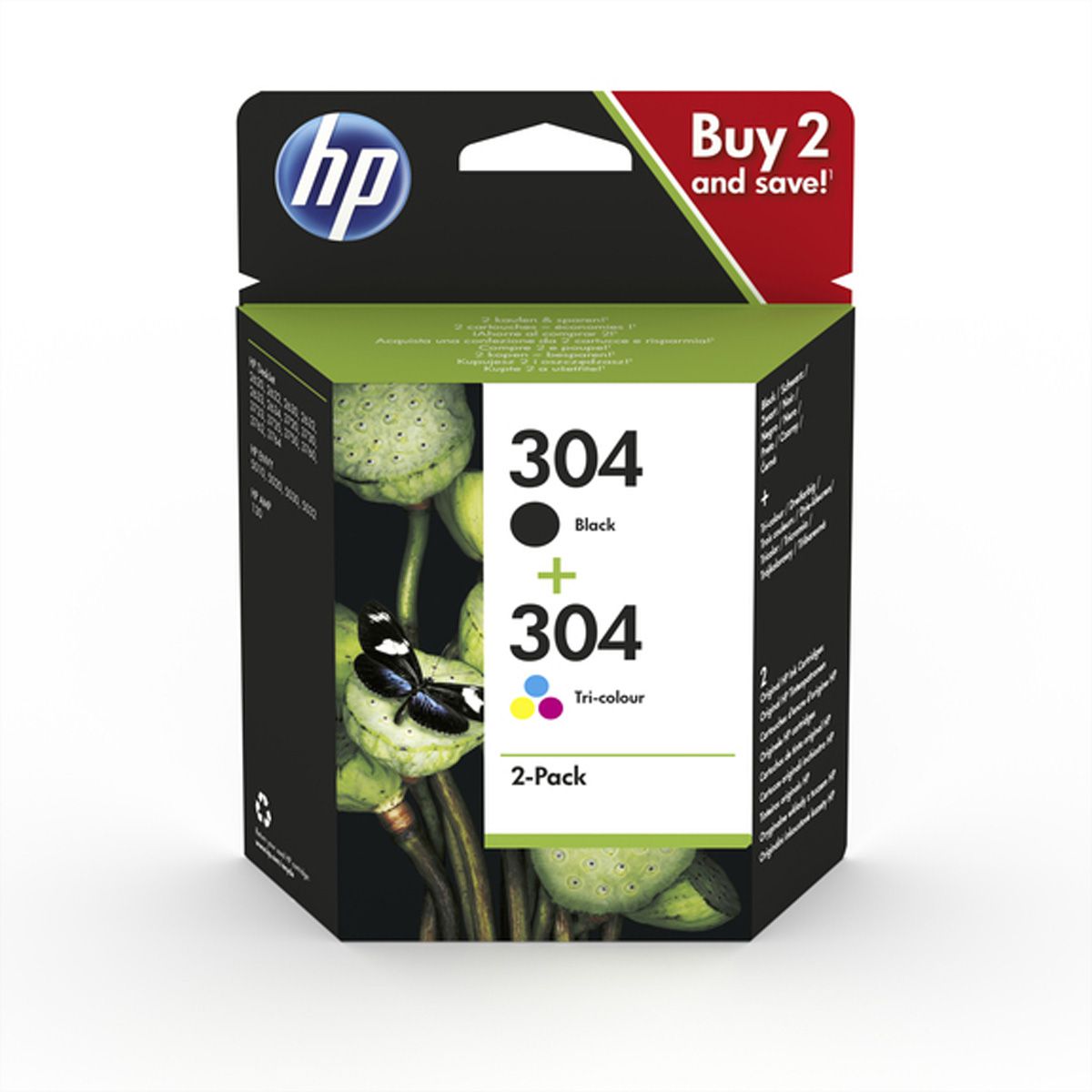 3JB05AE, Nr. 304/304, Combopack (schwarz, farbig) für HP-DeskJet 3720 / 3730/ 3752