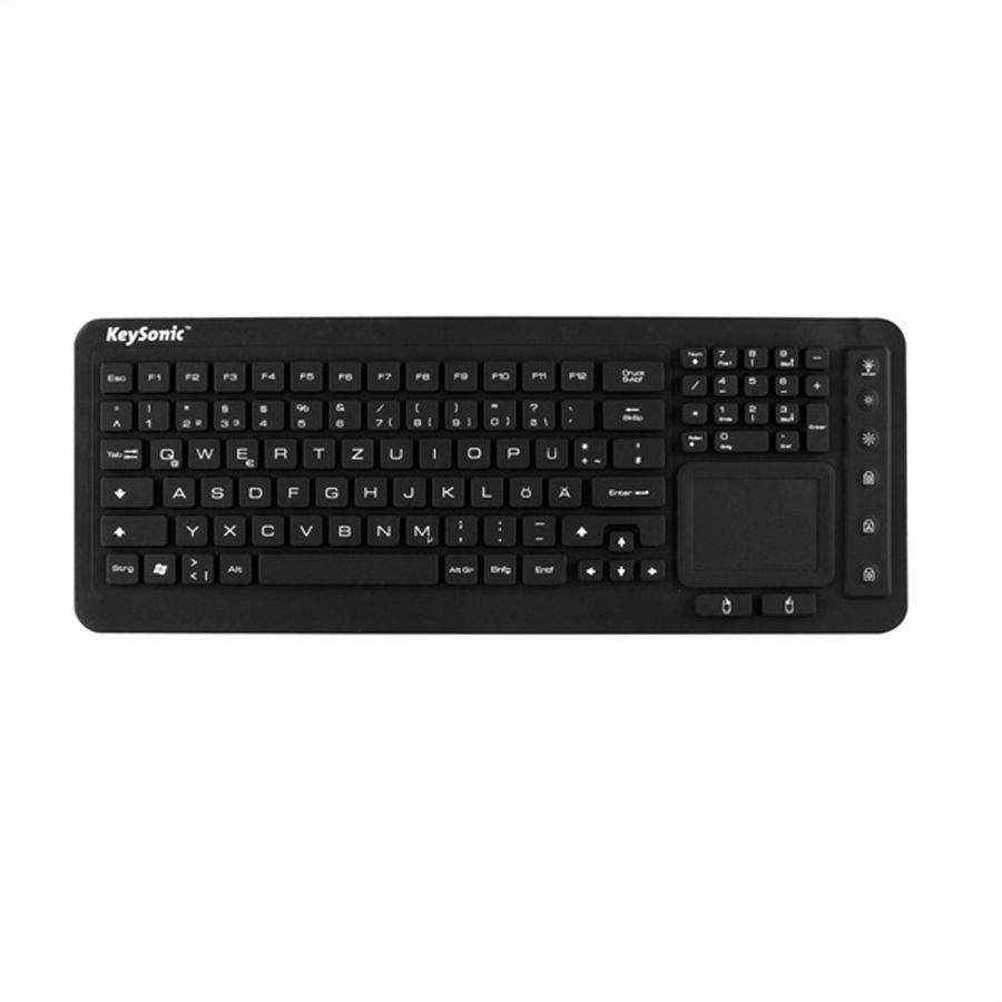 KeySonic KSK-6231 INEL Industrietastatur mit Touchpad, beleuchtet schwarz
