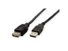ROLINE USB 2.0 Kabel, Typ A-A, ST/BU, schwarz, 0,8 m