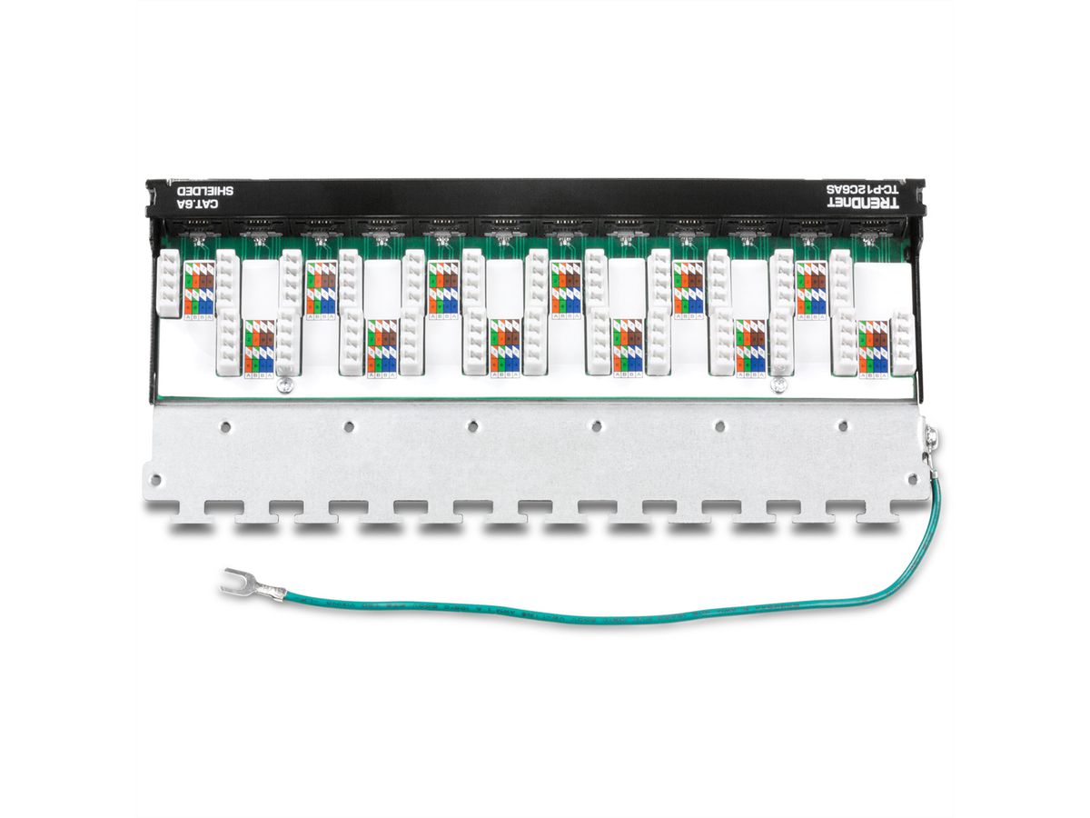 TRENDnet TC-P12C6AS Patch Panel, 12-port Cat6a geschirmt Für Wandmontage