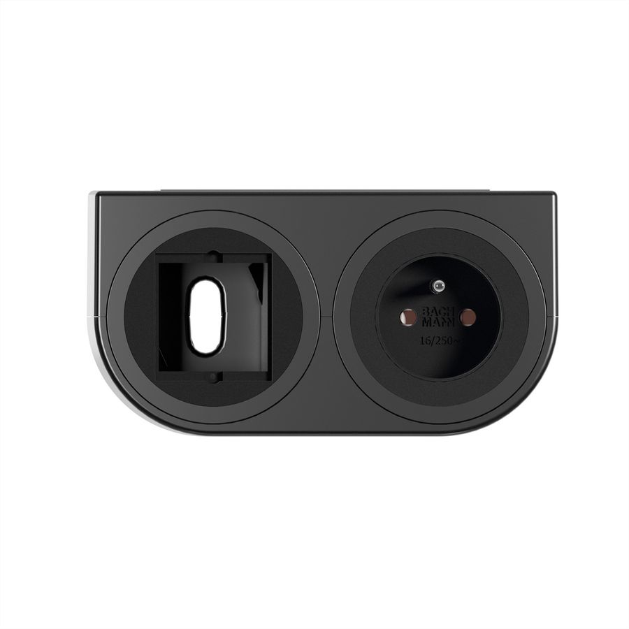 BACHMANN PIX HOLDER DOUBLE, 1x UTE 1x CM, ISV, schwarz, 0,2 m