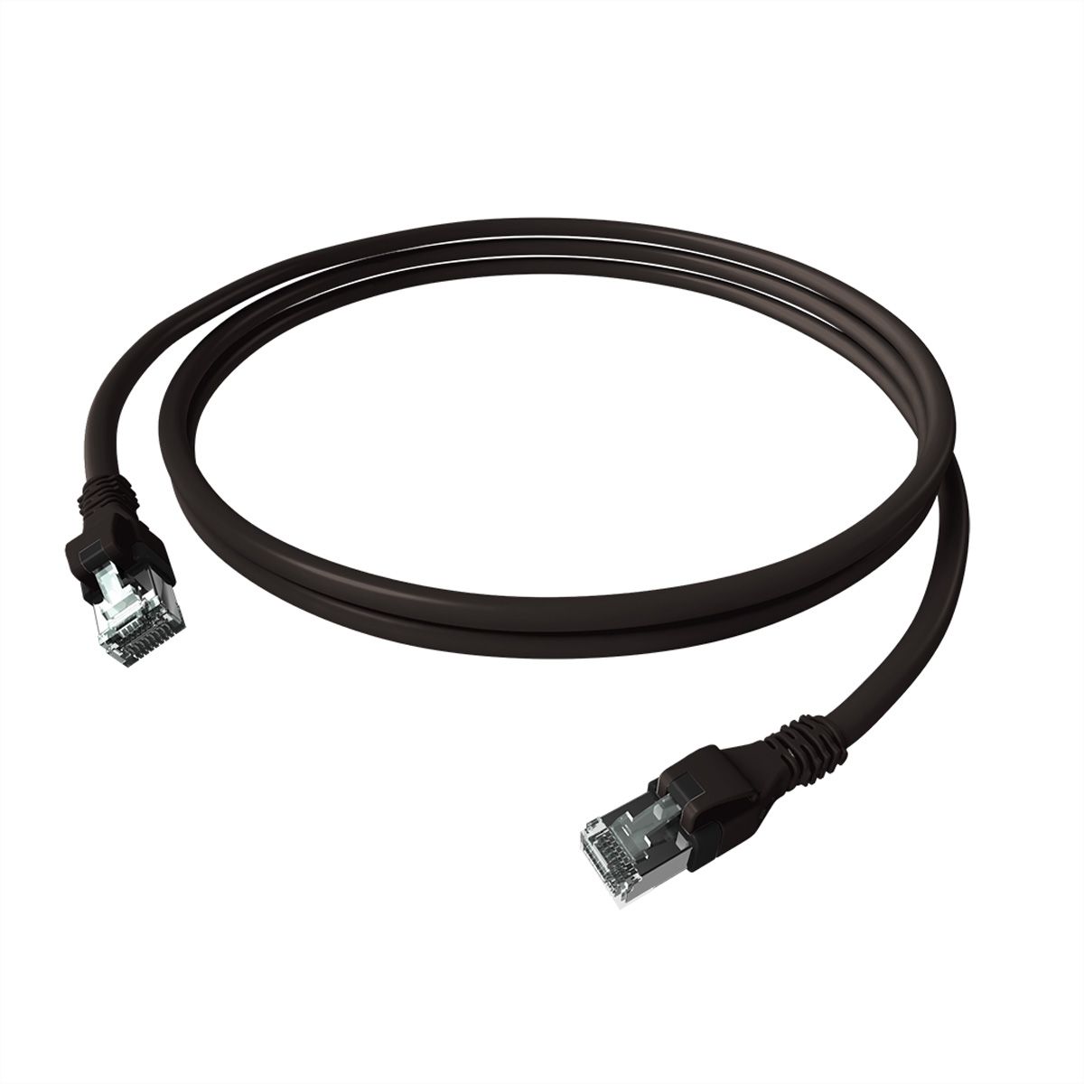 EasyLan DualBoot PushPull IP20 Patchkabel, Cat.6A (Class EA), S/FTP, schwarz, 3 m