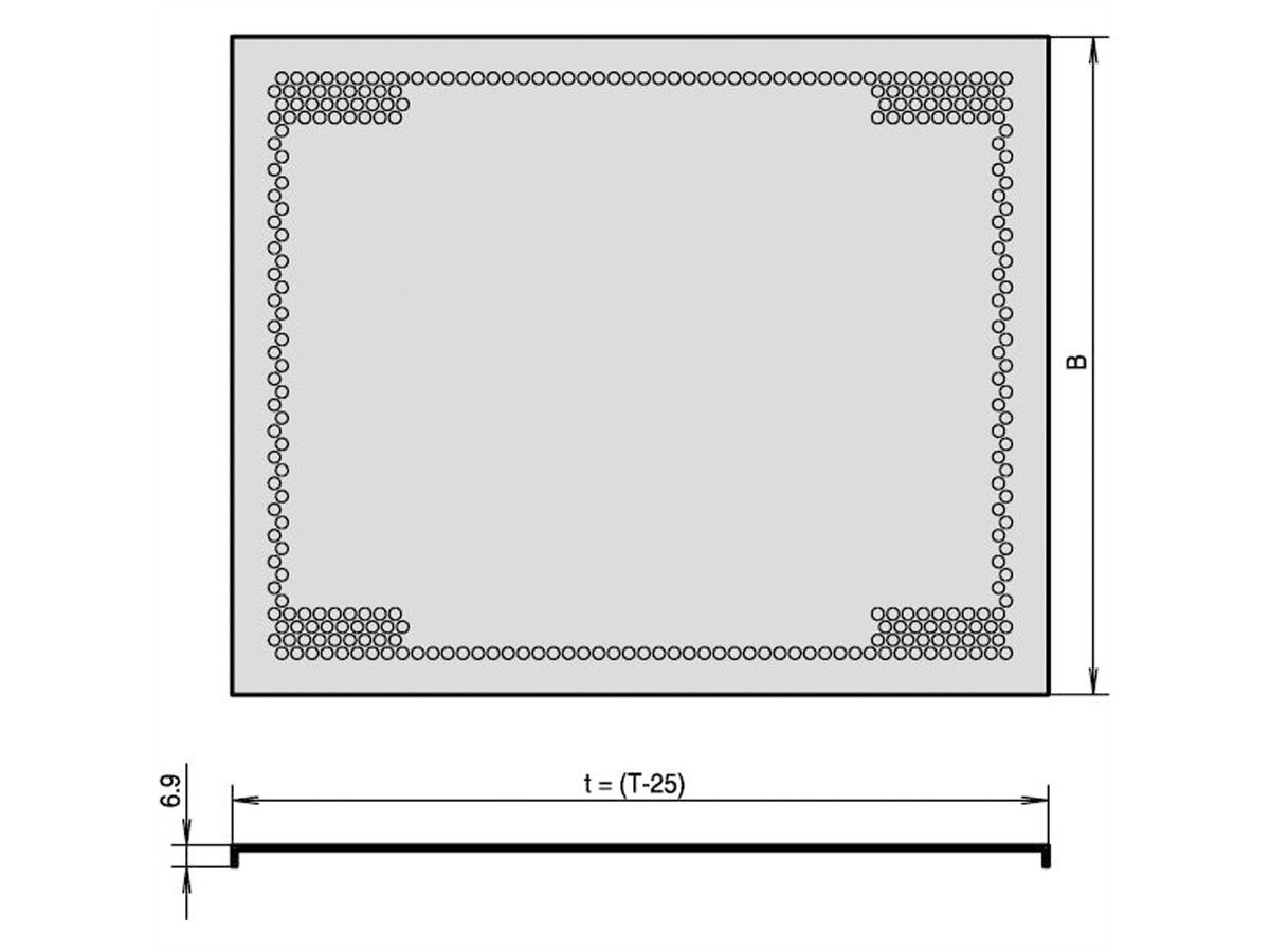 SCHROFF Abdeckblech, universal für spezielle Leiterkartentiefen - ABDECKBLECH EMC 84TE 475T 2ST