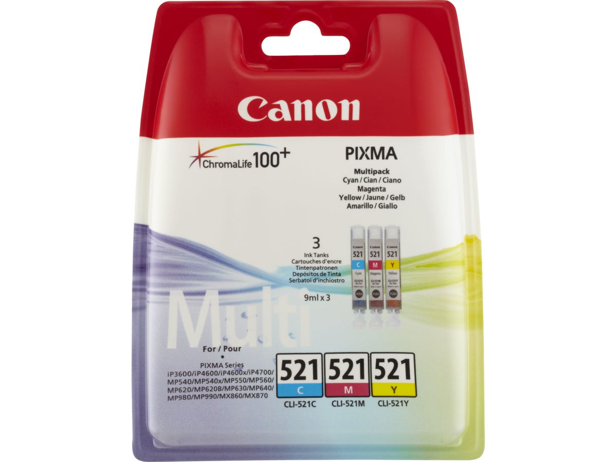 Canon CLI-521 C/M/Y Farbtinte Multipack