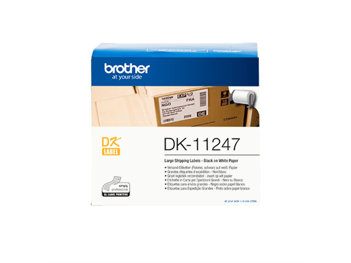 Brother DK-11247 Etiketten, Schwarz auf weiss
