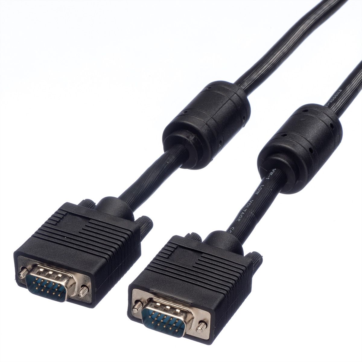 STANDARD SVGA Kabel HD15 + Ferrit, ST - ST, schwarz, 10 m