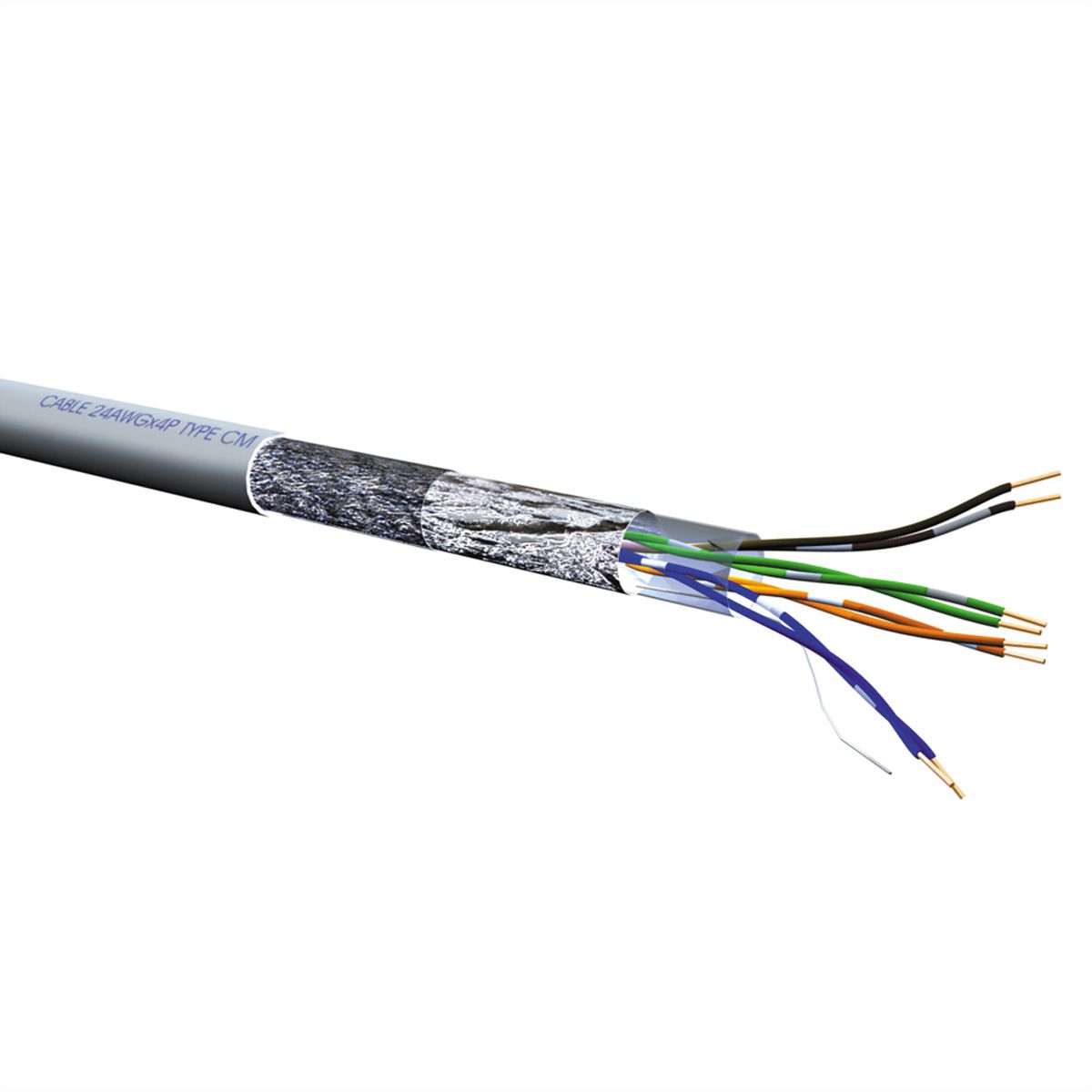 ROLINE S/FTP Kabel Cat.5e (Class D), Litze, 100m