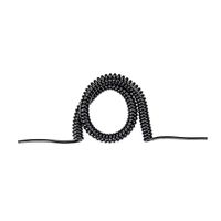 BACHMANN Wendelleitung 1m-4m sw 0,2m gerade, H05VV-F 3G1,5mm², glatt geschnitten