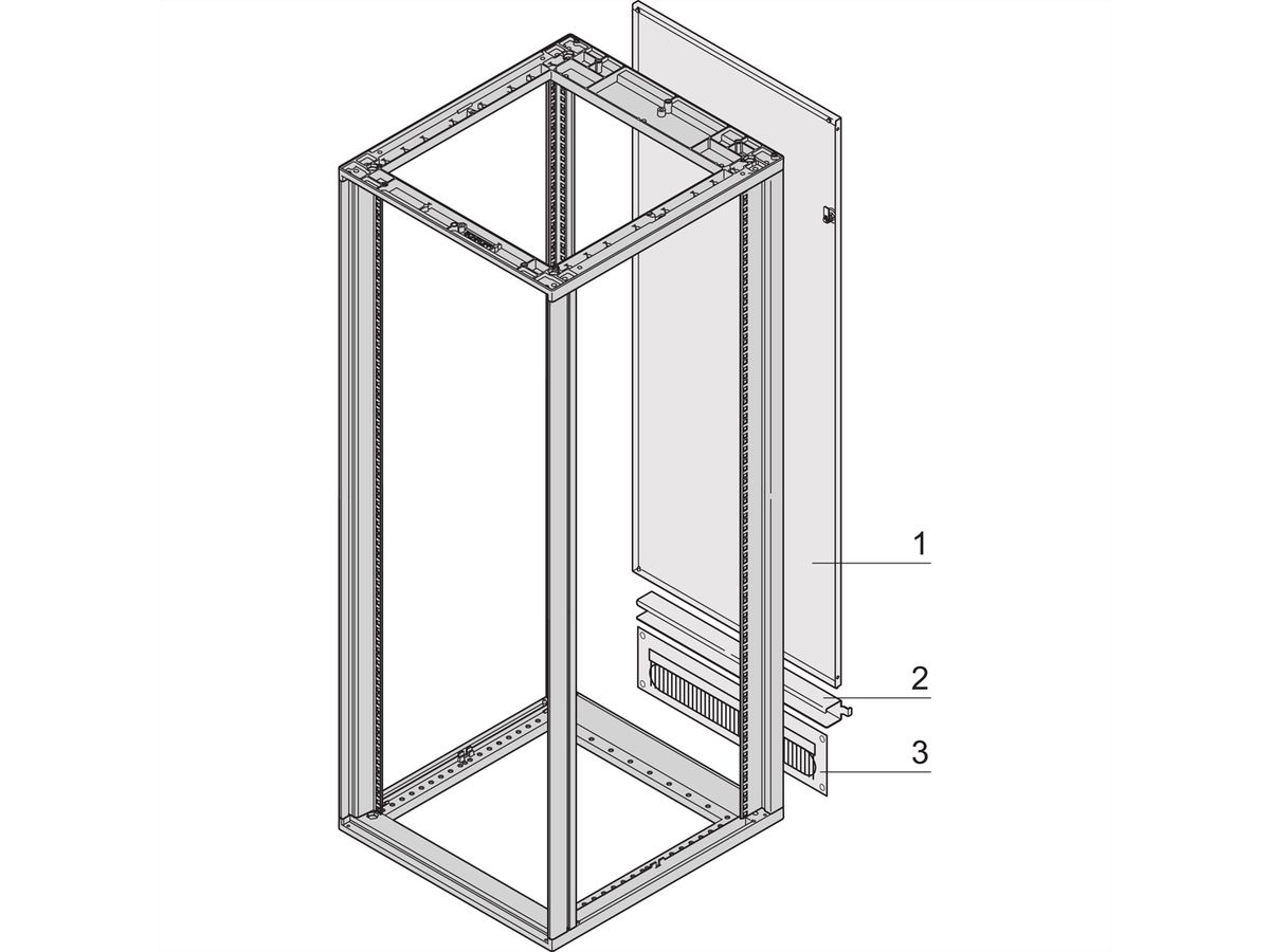 SCHROFF Rückwand mit Kabeldurchführungsrahmen - RUECKW.M.KA.DURCHF.25HE 7035