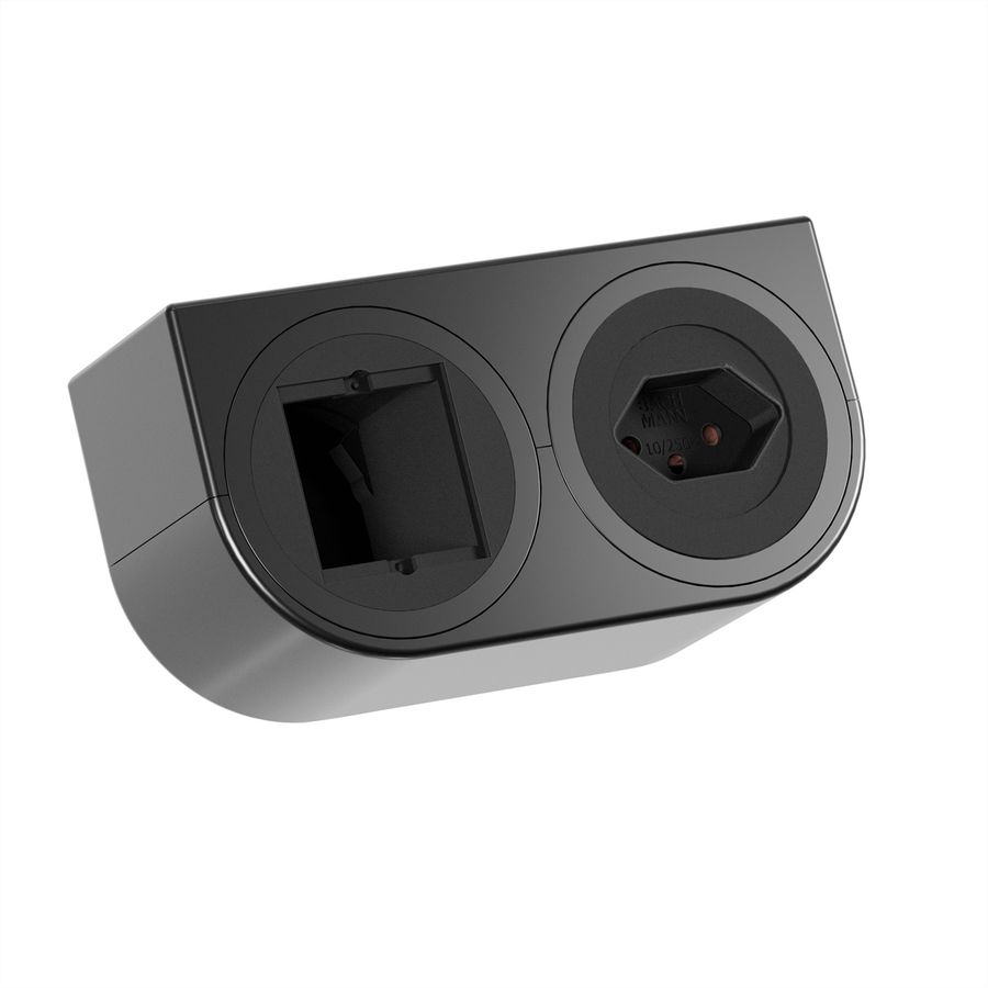 BACHMANN PIX HOLDER DOUBLE, 1x CH T13, 1x CM, ISV, schwarz, 0,2 m