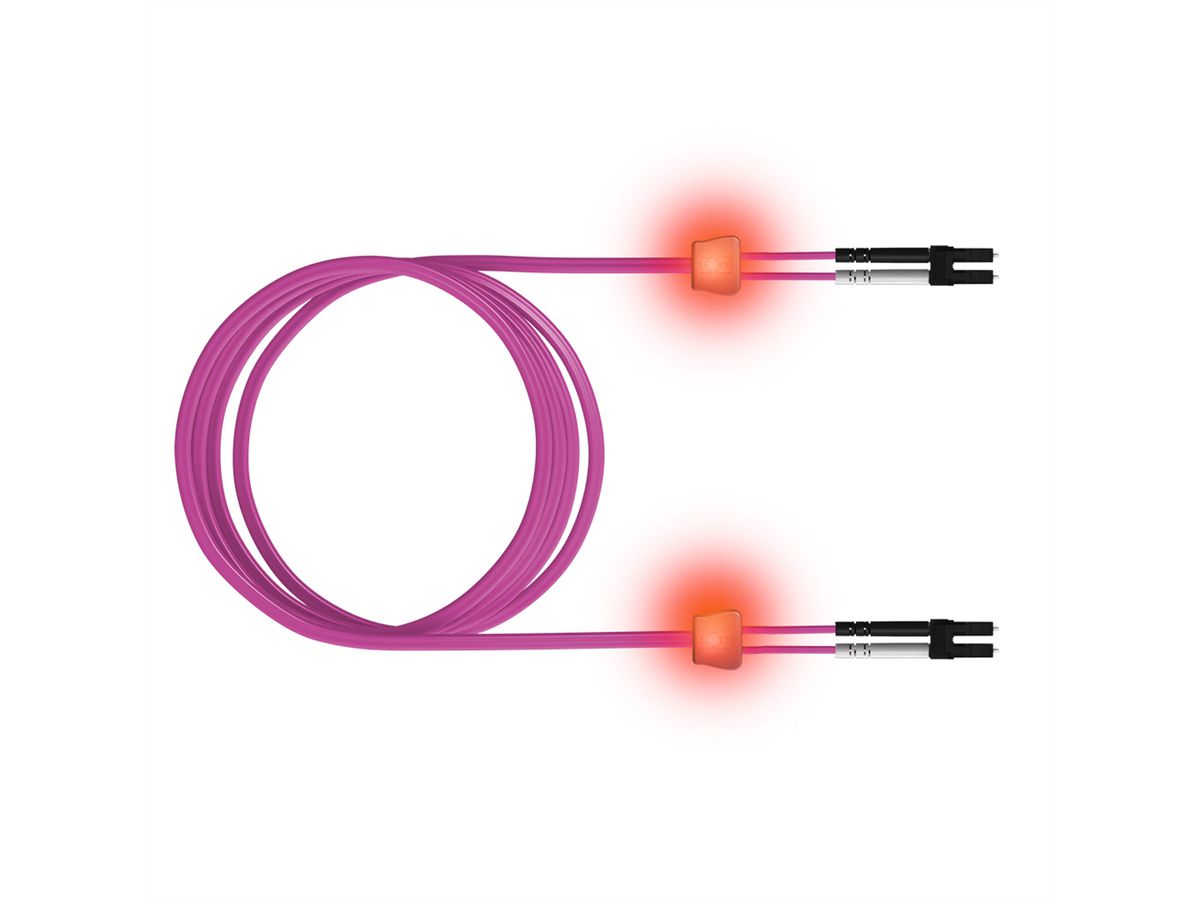 EasyLan LWL-LED-Patchkabel duplex 50/125µm OM4, LC/LC, violett, 3 m