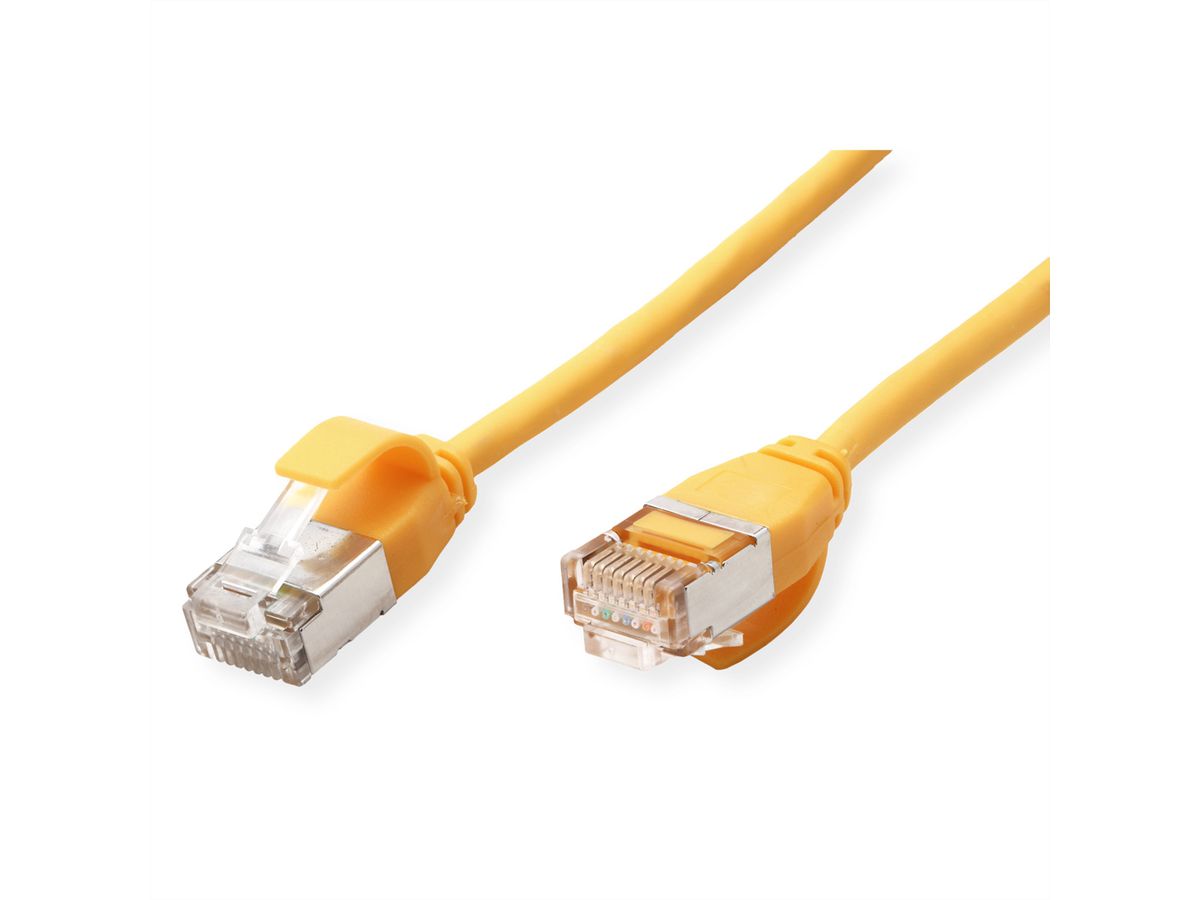 ROLINE U/FTP DataCenter Patchkabel Kat.6A (Class EA), LSOH, slim, gelb, 2 m