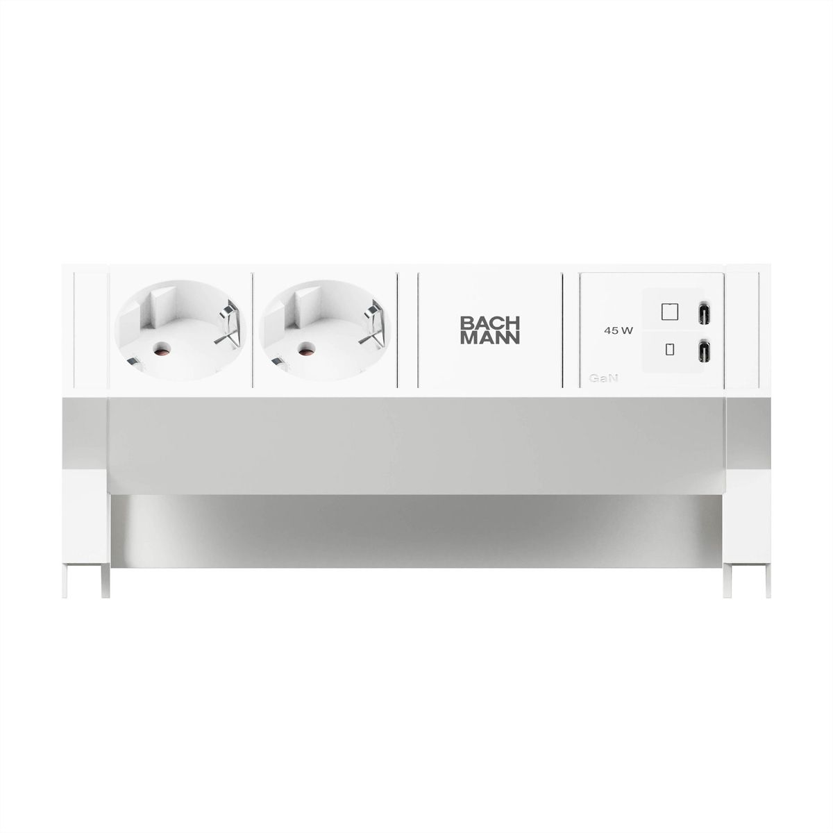 BACHMANN DESK2 PURE WHITE 2xCEE7/3, 1xUSB C/C 45W L=0,2m RAL9010