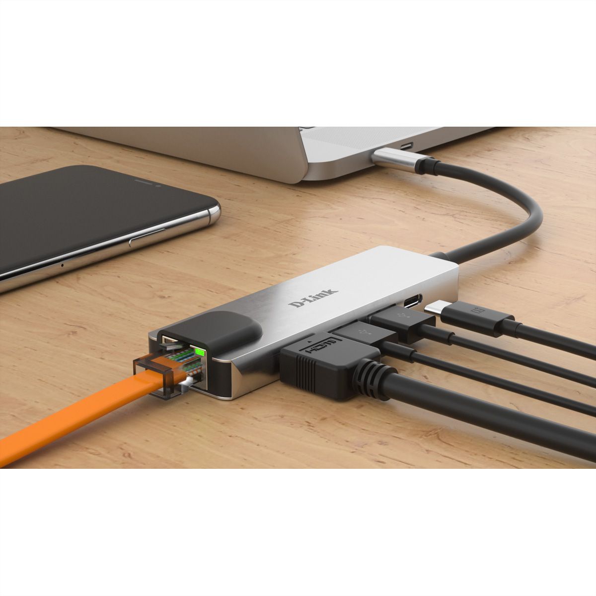 D-Link DUB-M520 USB-C 5-Port USB 3.0 Hub mit HDMI, Ethernet, USB-C Ladeanschluss