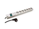 BACHMANN 19"-Steckdosenleiste 1HE 7xUTE 1xSchalter 1xSPD, 2 m