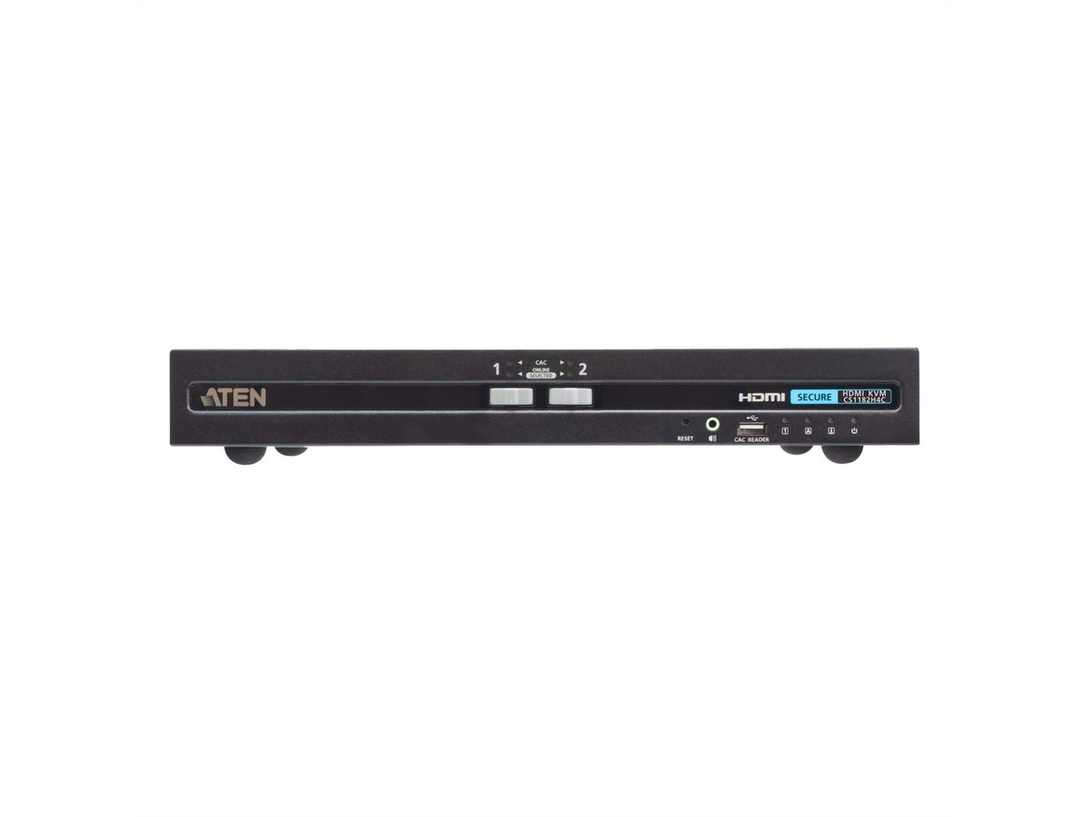 ATEN CS1182H4C 2-Port 4K HDMI Secure KVM, mit Card Reader PSD PP V4.0 Compliant