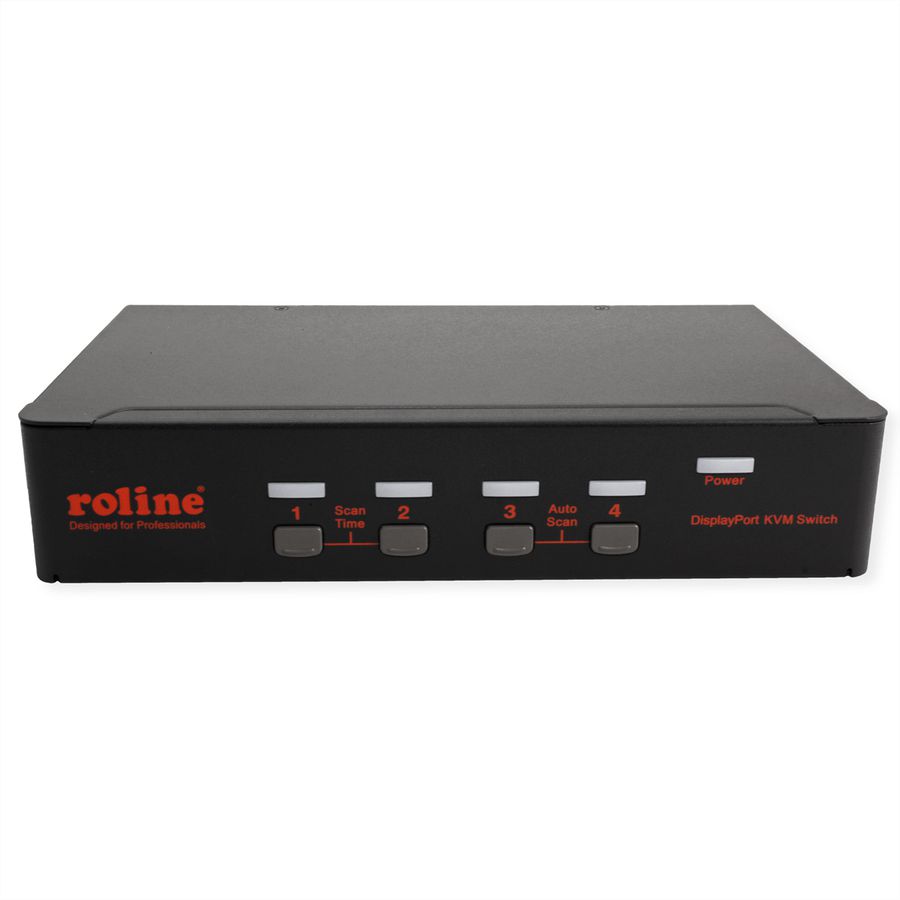ROLINE DisplayPort USB 2.0 KVM Switch, 1 User - 4 PC