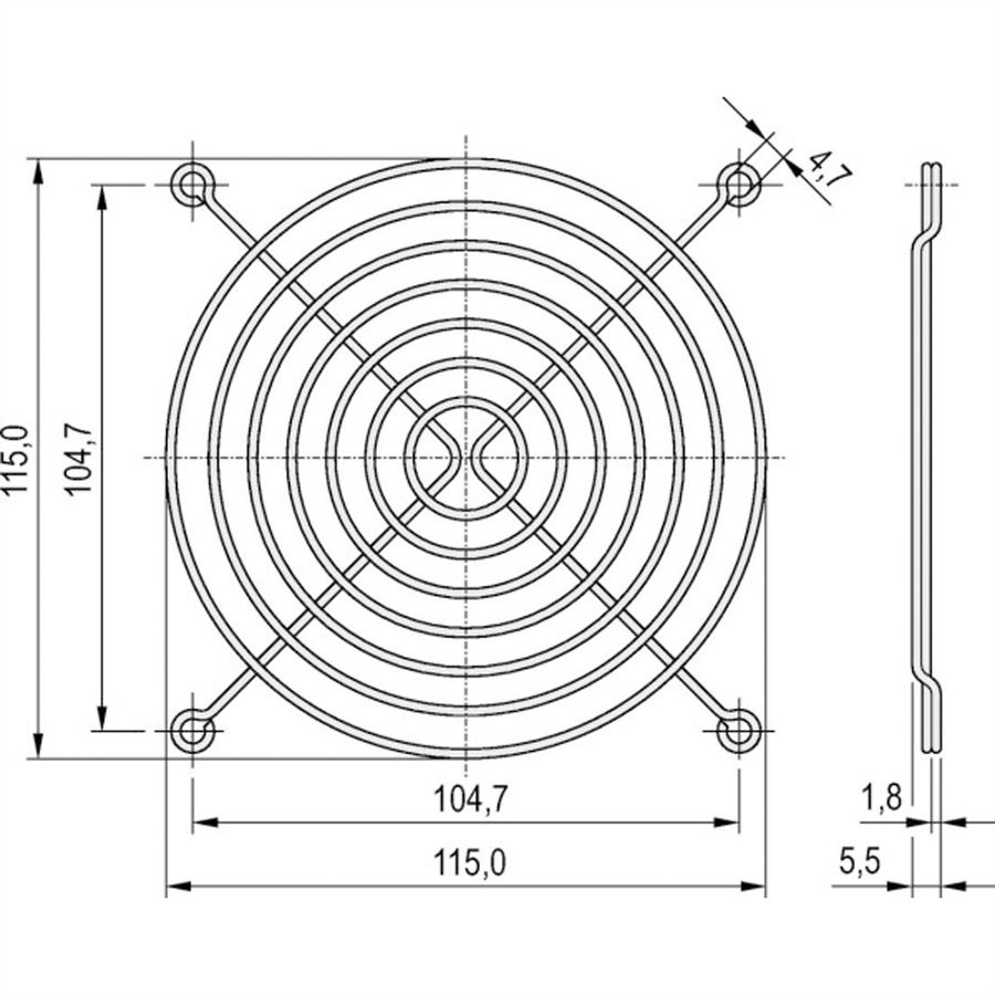 SCHROFF Schutzgitter, Metall, zum Anschrauben - SCHUTZGITTER(METALL)ANSCHRAU.