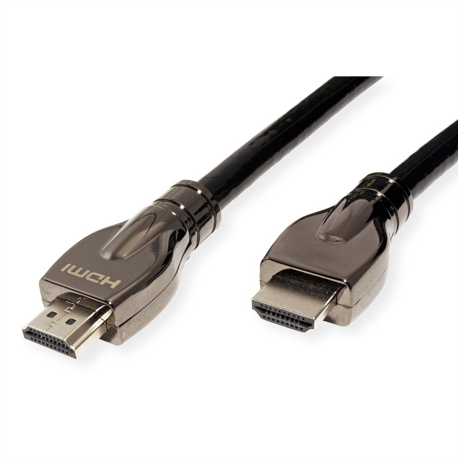 ROLINE 4K HDMI Ultra HD Kabel mit Ethernet, ST/ST, schwarz, 7,5 m