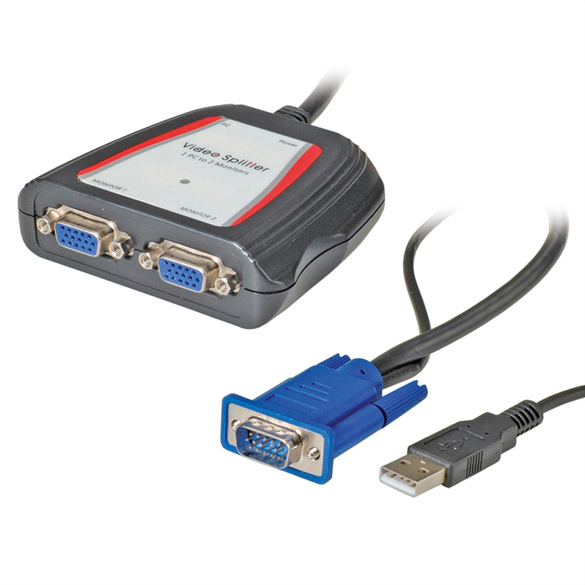 VALUE Portabler VGA Video-Splitter, 2fach, 250MHz