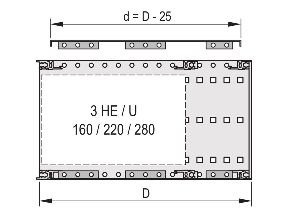 SCHROFF Abdeckblech für Anschraubung an die Seitenwand - ABDECKBLECH EMC 63TE 295T 2ST
