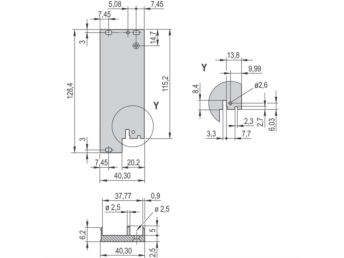 SCHROFF Steckbaugruppen mit IEL-Ein-/Aushebegriff für CompactPCI-/VME64x-Anwendungen - STECKBAUG REAR I/O 3HE 8TE