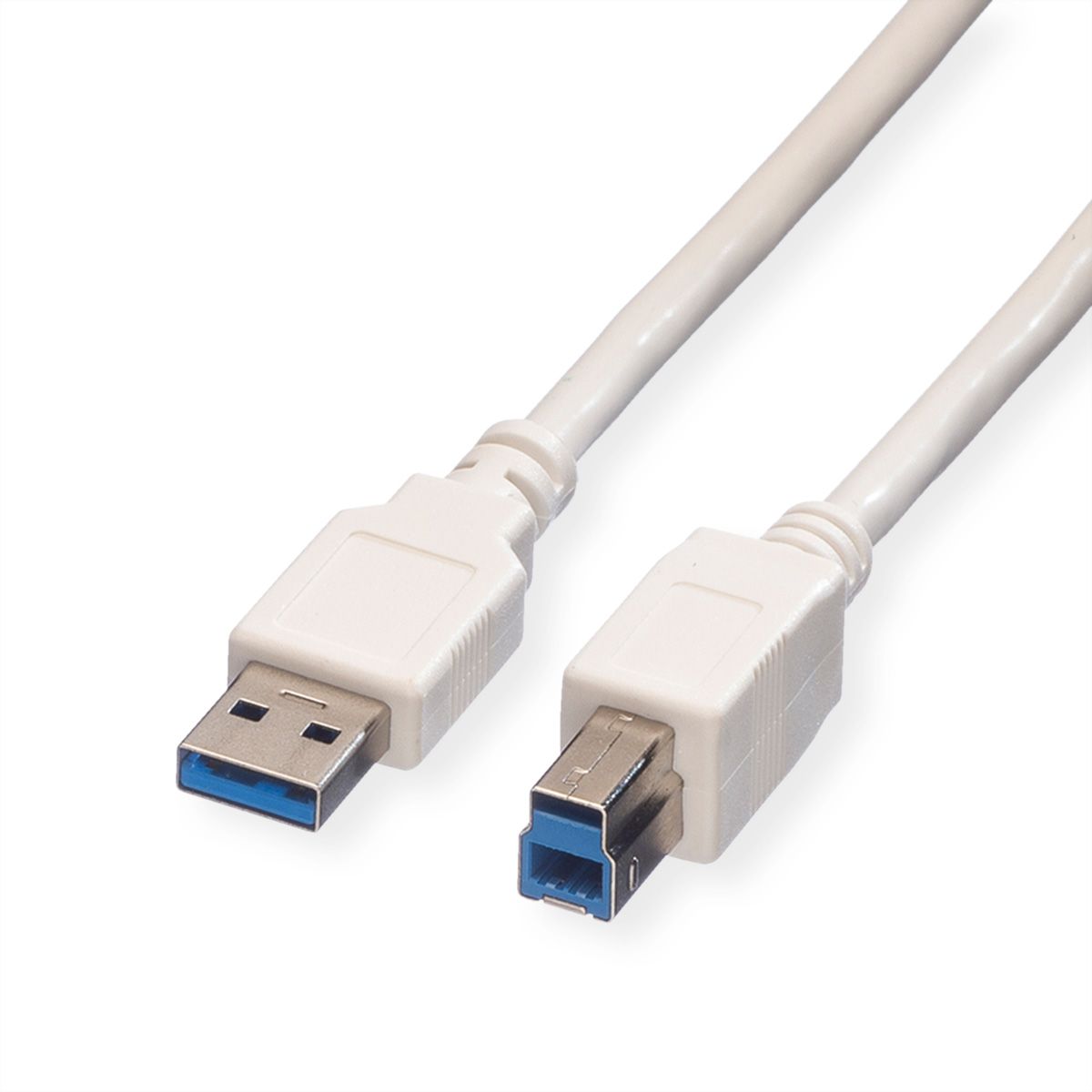 VALUE USB 3.2 Gen 1 Kabel, Typ A-B, weiß, 3 m