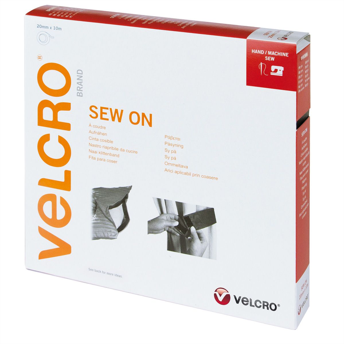 VELCRO® Klettband zum Aufnähen, Haken & Flausch 20mm x 10m Braun