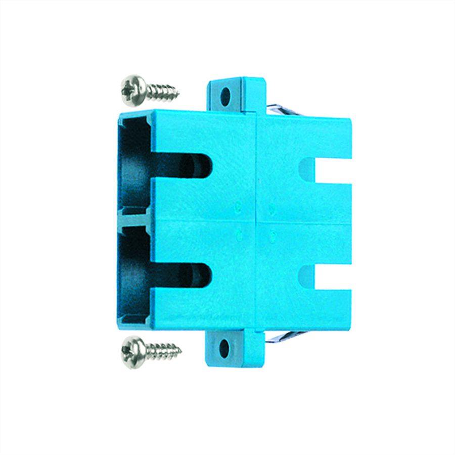 TELEGÄRTNER SC Duplex Kupplung, Multimode, Keramikhülse, Kunststoffgehäuse, türkis