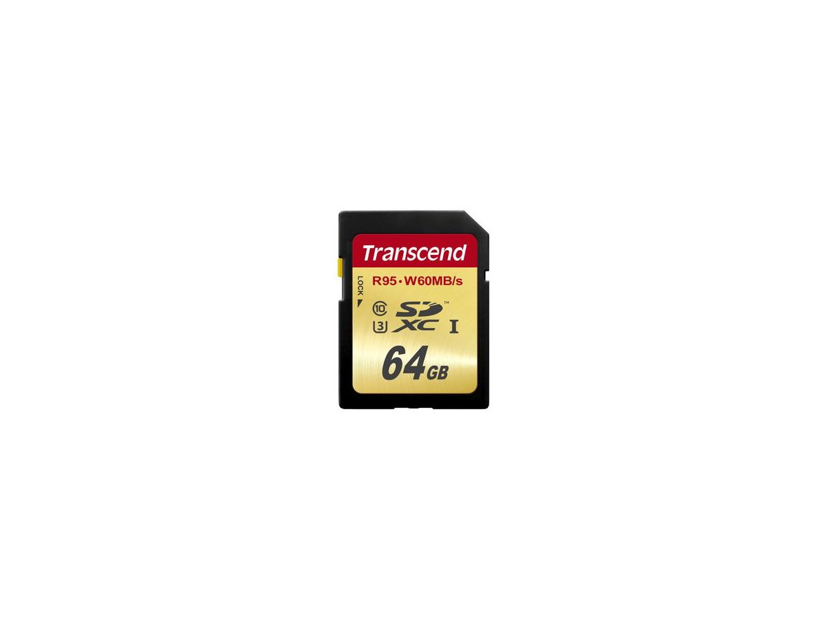 Transcend 64GB, SDXC UHS-I (U3) 64GB SDXC UHS Klasse 10 Speicherkarte