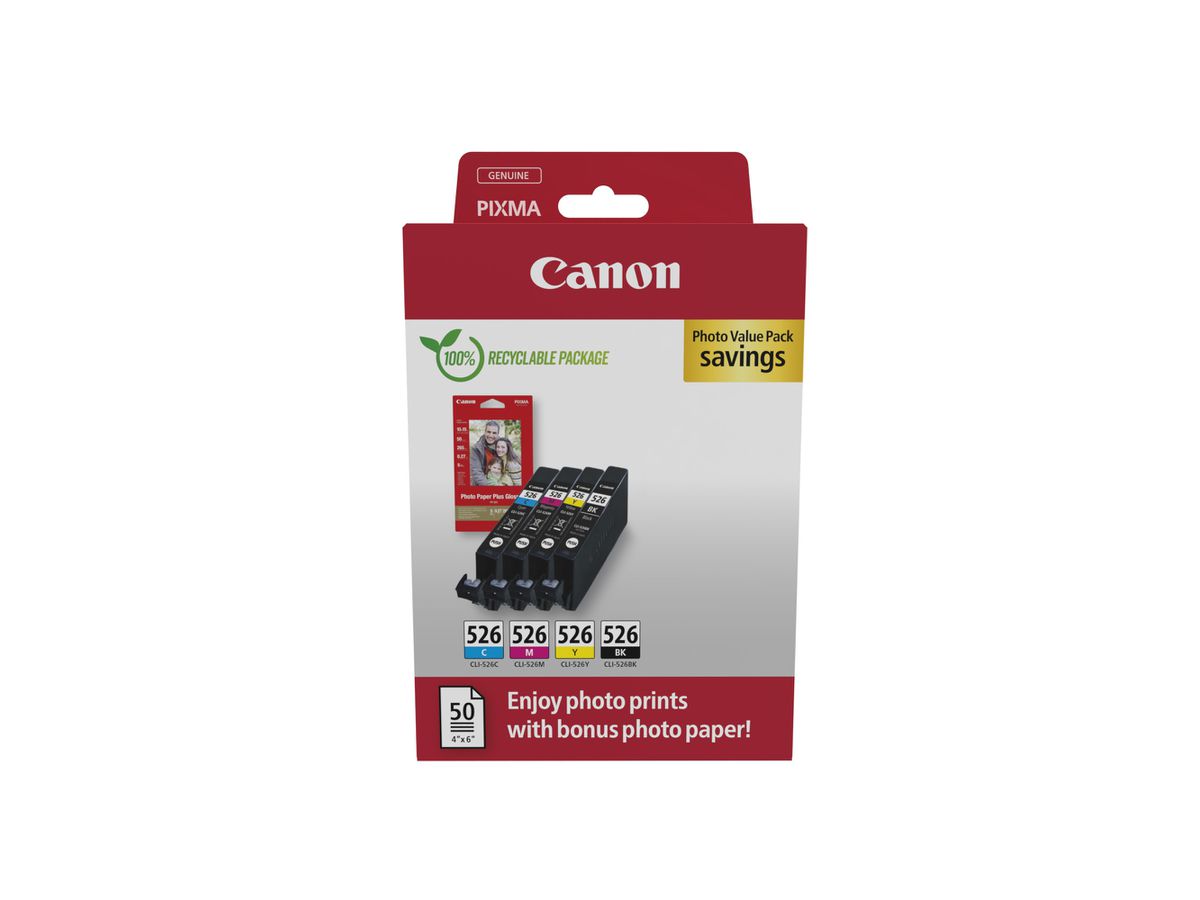 Canon CLI-526 BK/C/M/Y Photo Value Pack