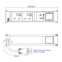 BACHMANN POWER FRAME M 2xUK USB A&C 22W, 1xCM 0,2m GST18 United Kingdom