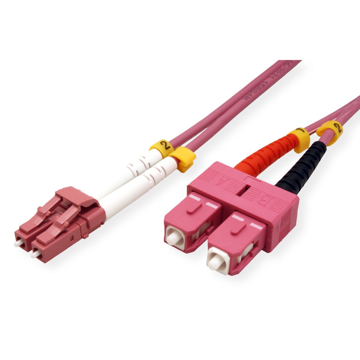 VALUE LWL-Kabel 50/125µm OM4, LC/SC, LSOH, violett, 3 m