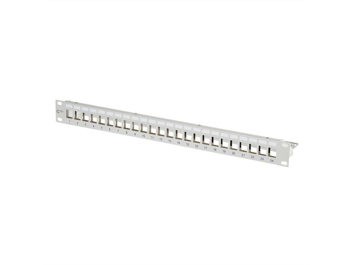 METZ CONNECT Keystone 19-Zoll Modulträger 1HE, 24 Port grau unbestückt, geschirmt