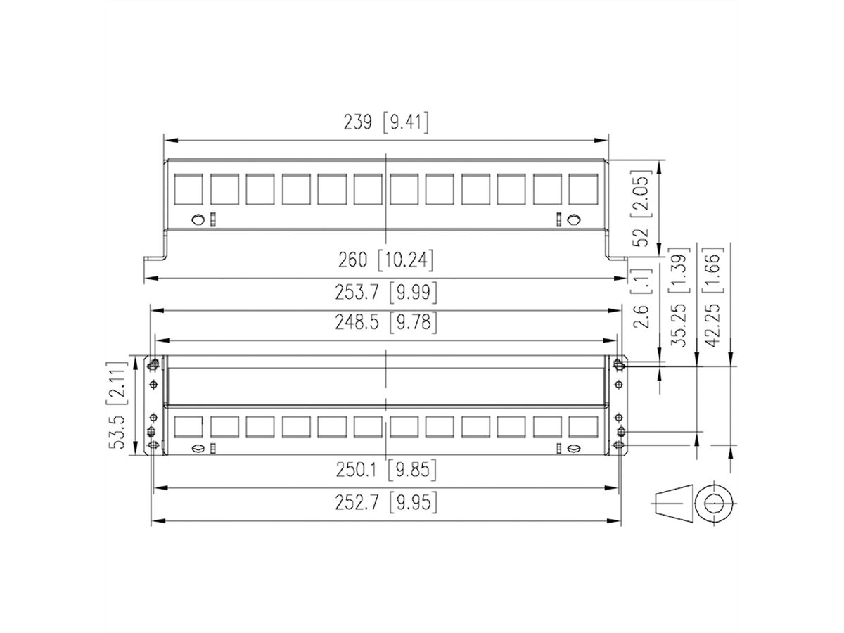 METZ CONNECT SmartConnectPP 12Port Keystone, unbestückt