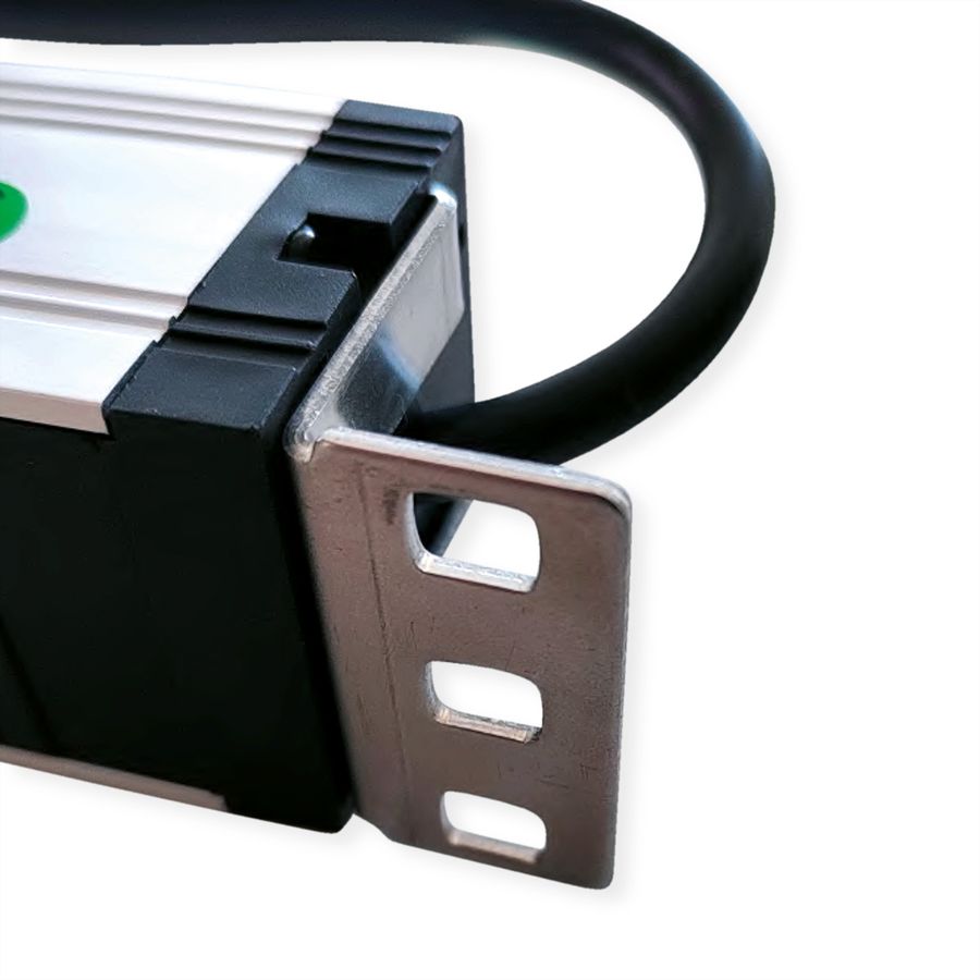 VALUE 19-Zoll-Steckdosenleiste 7fach mit Überlastschutz, 1 HE, Schutzkontakt-Stecker, 1,8 m