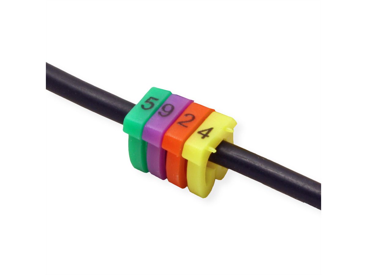 VALUE Kabelmarkierungsset für Patchkabel, 4 - 5,5mm, 10 x 10 St., mehrfarbig