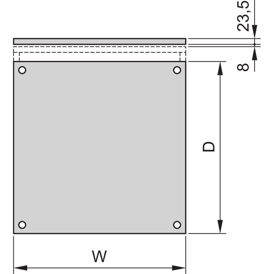 SCHROFF Dach, angehoben, RAL 7030 - DACH ANGEHOB.600B 900T 7021